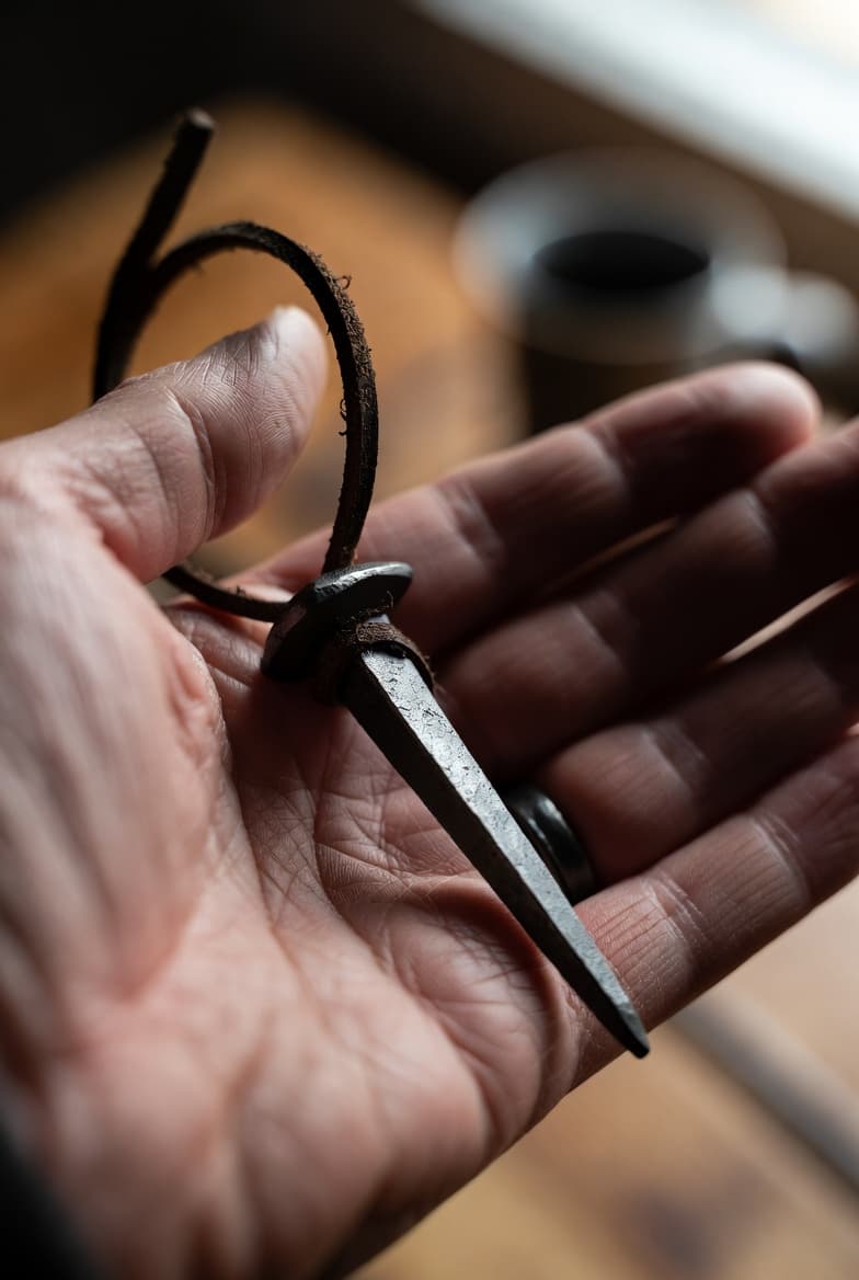 Hand-forged iron keepsake token from The Heroes' Journey retreat